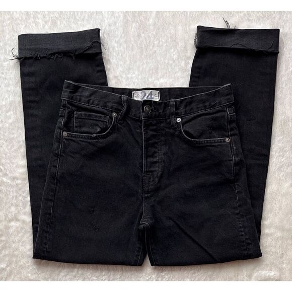 Free People × We The Free Bren Boyfriend Destroyed Jean in Black Magic, Size 24 - Picture 10 of 16